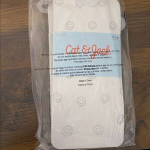 2 Pack Cat & Jack White Tights with Smiley Faces‎